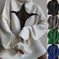 Polyester & Cotton Women Sweater see through look & loose & hollow PC