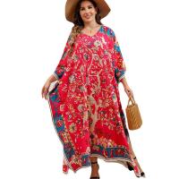 Polyester Swimming Cover Ups slimming & side slit & sun protection printed : PC