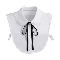 Chiffon stringy selvedge Fake Collar Solid white : PC