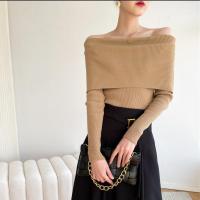 Polyamide Slim Women Sweater & off shoulder knitted Solid PC