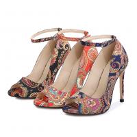 Cloth buckle & Stiletto High-Heeled Shoes Pair