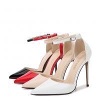 PU Leather buckle & Stiletto High-Heeled Shoes Solid Pair