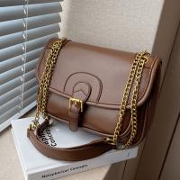 PU Leather Box Bag Shoulder Bag with chain & soft surface Solid PC