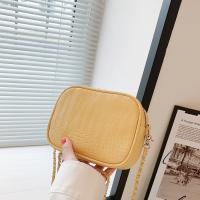 PU Leather Shoulder Bag with chain & soft surface crocodile grain PC