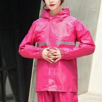 PVC Rubber & Oxford reflective Raincoat thickening & two piece & waterproof & breathable Solid PC
