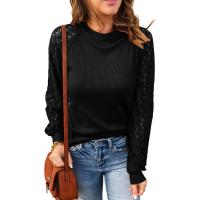 Spandex & Polyester Plus Size Women Long Sleeve T-shirt Lace PC