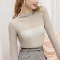 Gauze Slim Women Long Sleeve T-shirt Solid PC