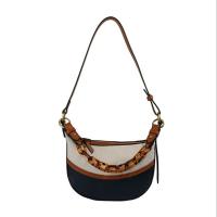 PU Leather & Canvas Hobo Bag Handbag soft surface two different colored PC