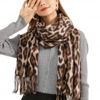 Polyester Tassels Women Scarf can be use as shawl & thermal Plain Weave leopard PC