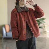 Polyester & Cotton Women Coat & thick fleece & thermal Solid PC