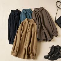 Polyester & Baumwolle Frauen Langarm Shirt, Solide, mehr Farben zur Auswahl,  Stück