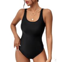 Polyester One-piece Swimsuit backless Solid PC