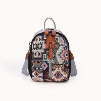 PU Leather & Canvas Backpack Mini & soft surface gray PC