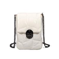 Polyester Cell Phone Bag with chain & soft surface Solid white PC