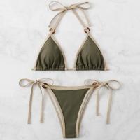 Polyester Bikini Solide leger groen Instellen