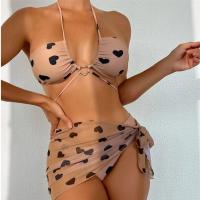Polyester Bikini & three piece printed heart pattern Set