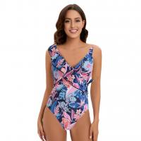 Polyester scallop One-piece Swimsuit printed PC