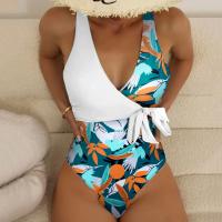 Polyester One-piece Swimsuit & skinny style printed PC