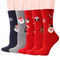 Nylon & Spandex & Cotton Women Knee Socks christmas design & thermal mixed pattern mixed colors : Bag