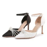 Silk buckle & Stiletto High-Heeled Shoes Pair