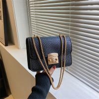 PU Leather Box Bag Shoulder Bag with chain Lichee Grain PC