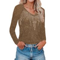 Acrylic & Linen Slim & Plus Size Women Knitwear & with rhinestone knitted PC