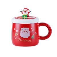 Porcelain & Silicone thermostability Mug Set christmas design Cup Lid & cups & Spoon Set
