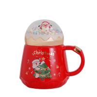 Porcelain thermostability Mug Set christmas design Cup Lid & cups & Spoon Set