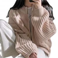 Acrylic & Polyester Sweater Coat loose knitted : PC