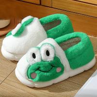 Plush Fluffy slippers & anti-skidding & thermal PVC plain dyed Cartoon Pair