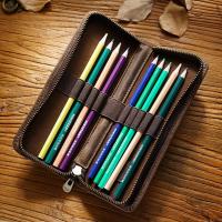 Rindsleder Schreibwaren-Stifttasche, mehr Farben zur Auswahl,  Stück