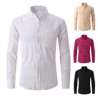 Cotton Slim Men Long Sleeve Casual Shirts Solid PC