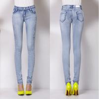 Denim Women Jeans & skinny & with rhinestone PC