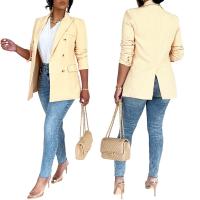 Polyester Frauen Anzug Mantel, Solide, Khaki,  Stück