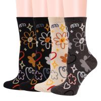 Nylon & Spandex & Cotton Women Knee Socks thermal jacquard mixed pattern mixed colors : Bag