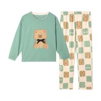 Cotton Women Pajama Set  & breathable Pants & top printed Cartoon PC