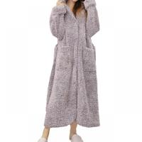 Polyester With Siamese Cap Couple pajamas & thick fleece plain dyed Solid Set