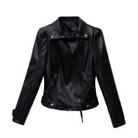 PU Leather Slim Women Coat without Belt Solid PC
