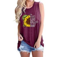 Cotton Women Sleeveless T-shirt & loose printed floral PC