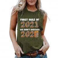 Katoen Vrouwen Mouwloos T-shirt Afgedrukt Brief meer kleuren naar keuze stuk