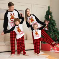 Cotton Parent-Child Cloth Set christmas design printed plaid Set