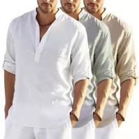 Polyester Mannen long sleeve casual shirts Lappendeken Solide meer kleuren naar keuze stuk