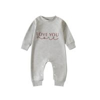 Polyester Baby Jumpsuit & unisex printed letter gray PC