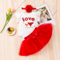Polyester Baby kleding set Haarband & Rok & Teddy Afgedrukt verschillende kleur en patroon naar keuze meer kleuren naar keuze Instellen