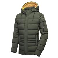 Polyester Men Parkas & with detachable hat & thermal Solid PC