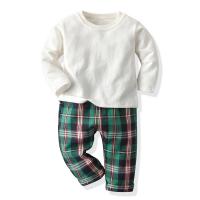 Cotton Children Clothes Set & two piece knitted Solid white PC