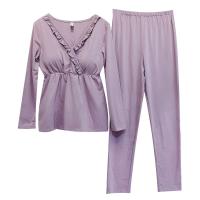 Cotton Women Pajama Set thicken & two piece Solid :XL PC