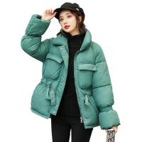 Polyester Women Parkas thicken & thermal patchwork Solid PC