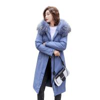 Polyester Plus Size Women Parkas mid-long style & thermal patchwork Solid PC