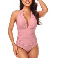 Polyamide One-piece Swimsuit deep V & backless Solid PC